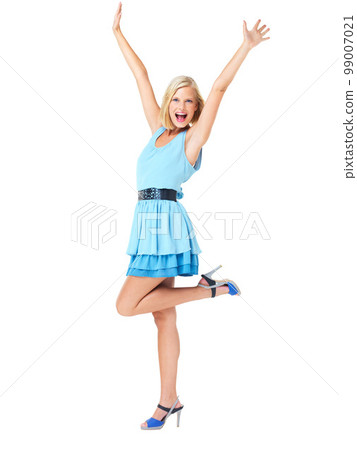 Isolated, success and freedom with portrait of woman and mockup for celebration, motivation and success. Smile, happy and goals with girl on white background studio for party, confident and energy Isolated, success and freedom with portrait of woman and mockup for celebration, motivation and success. Smile, happy and goals with girl on white background studio for party, confident and energy 99007021