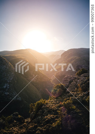 Sunrise at the mountain valley in Albania. 99007368