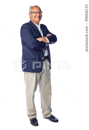 Management, leadership and smile with portrait of businessman for marketing, innovation or vision. Professional, executive or future with isolated ceo for mindset, career or goal in white background Management, leadership and smile with portrait of businessman for marketing, innovation or vision. Professional, executive or future with isolated ceo for mindset, career or goal in white background 99008233