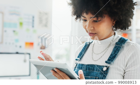 Delivery, ecommerce and tablet with woman in warehouse with business checklist for logistics, online shopping and storage inventory. Shipping, cargo and supply chain with employee in store factory Delivery, ecommerce and tablet with woman in warehouse with business checklist for logistics, online shopping and storage inventory. Shipping, cargo and supply chain with employee in store factory 99008913