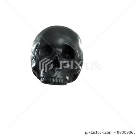Human skull toy, studio and white background for halloween celebration, horror festival or party. 3D skeleton head, anatomy model and scary with dark symbol, sign or icon of death, danger and fear Human skull toy, studio and white background for halloween celebration, horror festival or party. 3D skeleton head, anatomy model and scary with dark symbol, sign or icon of death, danger and fear 99009063
