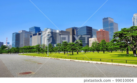 Square in front of the Imperial Palace, Marunouchi, and buildings in Otemachi 99010004