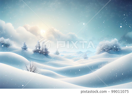 christmas snow background. Generative AI 99011075