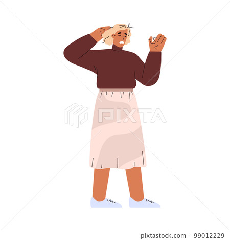 Hair loss medical problem with woman goes bald, vector illustration isolated. Hair loss medical problem with woman goes bald, vector illustration isolated. 99012229