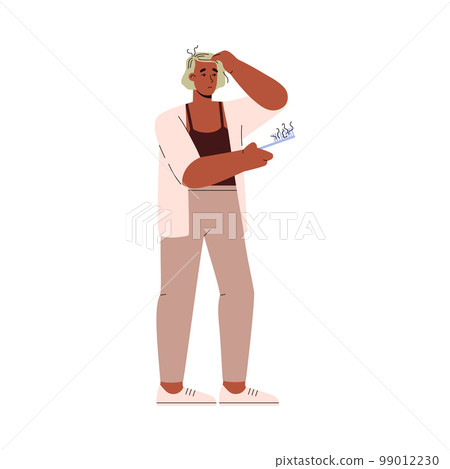 Trichology medicine and hair medical treatment flat vector illustration isolated. 99012230