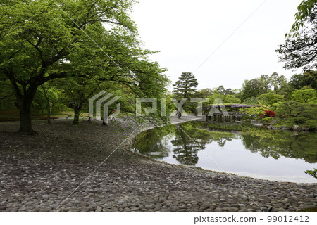 京都Sendong宮南池塘Yatsuhashi和紫藤 99012412