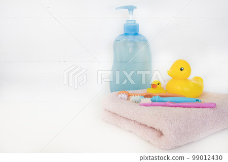 toothbrush of baby with liquid soap, terry cloth health care of baby 99012430