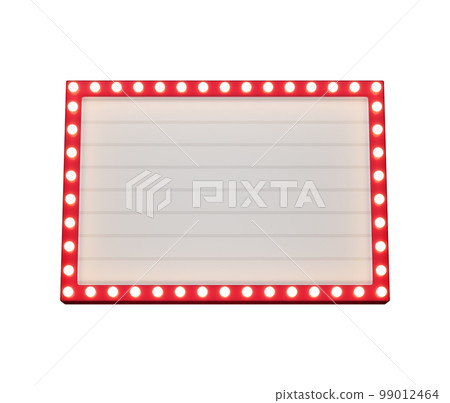 3d retro red signboard with glowing yellow light bulb . Concept of billboard design for cinema, casino, marquee or nightclub . 3d high quality render 3d retro red signboard with glowing yellow light bulb . Concept of billboard design for cinema, casino, marquee or nightclub . 3d high quality render 99012464