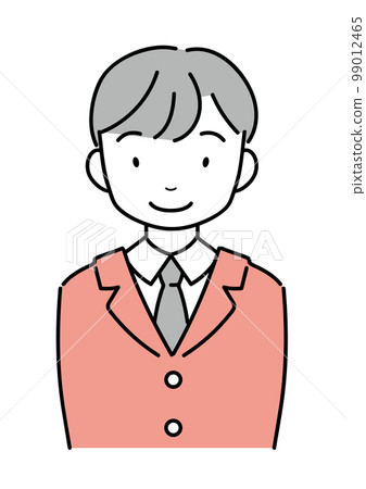 一個穿著制服、上半身微笑的男學生 99012465