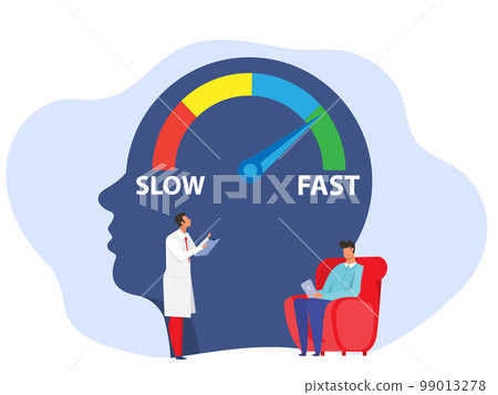fast and slow skill Growth mindset concept Doctor training speedometer icon from Human heads silhouette fast self improvement,fast decision making Flat vector illustration fast and slow skill Growth mindset concept Doctor training speedometer icon from Human heads silhouette fast self improvement,fast decision making Flat vector illustration 99013278
