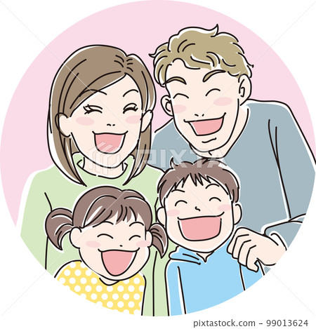 Smile_smiling person_young family_with round background 99013624