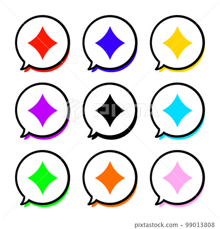 Sharp, simple and colorful sparkly 1 round balloon, colorful shadow, white border 99013808