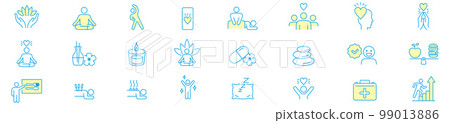 Relaxation health care exercise icon set Relaxation health care exercise icon set 99013886