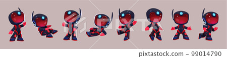 Cartoon vector illustration set astronaut in space 99014790