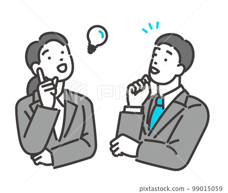 Vector illustration material of men and women of job hunting students who inspired / job hunting / solution / job hunting 99015059