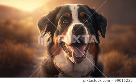 Adorable cute happy alive dog realistic graphic illustration background. Adorable cute happy alive dog realistic graphic illustration background. 99015223
