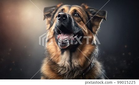Adorable cute happy alive dog realistic graphic illustration background. 99015225