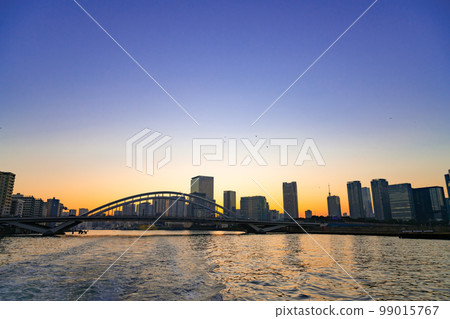 Evening view from Tokyo Mizube Line Evening view from Tokyo Mizube Line 99015767