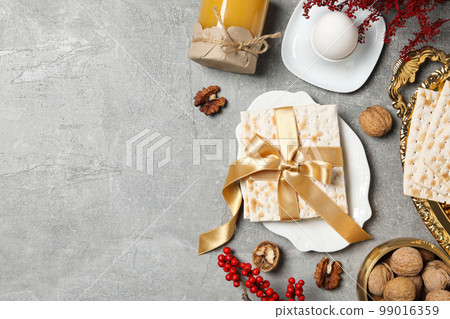 Concept of jewish Passover holiday, space for text 99016359