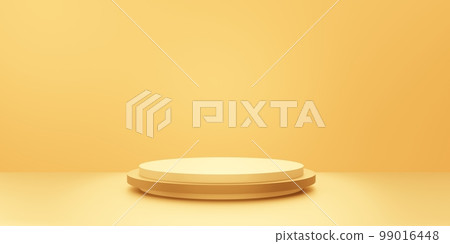 3d rendering of empty gold podium abstract minimal background. Scene for advertising design, cosmetic ads, show, technology, banner, cream, fashion, luxury. Illustration. Product display. copy space 3d rendering of empty gold podium abstract minimal background. Scene for advertising design, cosmetic ads, show, technology, banner, cream, fashion, luxury. Illustration. Product display. copy space 99016448