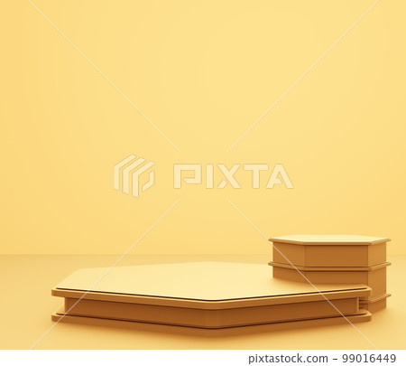 3d rendering of empty gold podium abstract minimal background. Scene for advertising design, cosmetic ads, show, technology, banner, cream, fashion, luxury. Illustration. Product display. copy space 3d rendering of empty gold podium abstract minimal background. Scene for advertising design, cosmetic ads, show, technology, banner, cream, fashion, luxury. Illustration. Product display. copy space 99016449