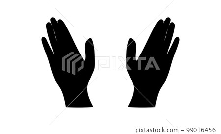Simple right hand and left hand Both hands body parts silhouette 99016456