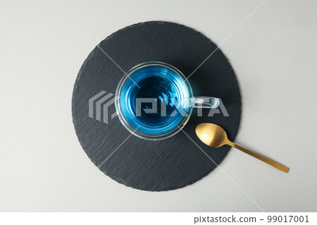 Concept of tasty hot drink, Anchan tea, top view 99017001