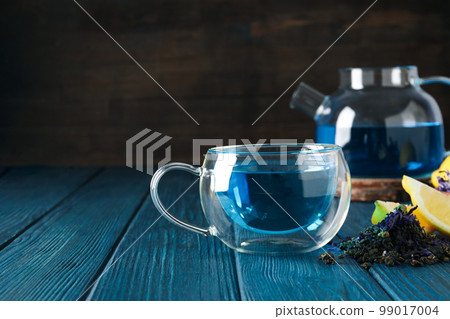 Concept of tasty hot drink, Anchan tea, space for text Concept of tasty hot drink, Anchan tea, space for text 99017004