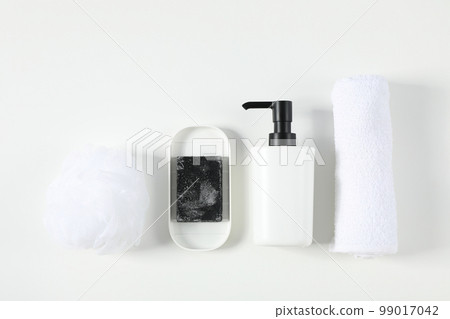 Concept of bath accessories, different bath supplies Concept of bath accessories, different bath supplies 99017042