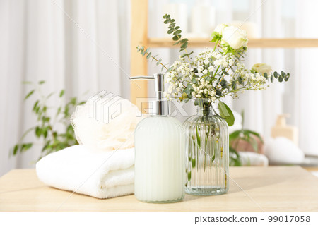 Concept of bath accessories, different bath supplies Concept of bath accessories, different bath supplies 99017058