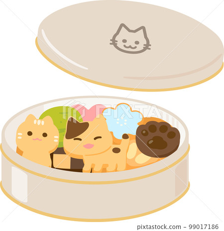 Cat motif cookie tin 99017186