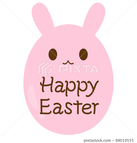 Rabbit-shaped Easter egg icon Handwritten characters Rabbit-shaped Easter egg icon Handwritten characters 99019555