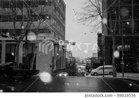 白雪皚皚的城市街道 白雪皚皚的城市街道 99019556