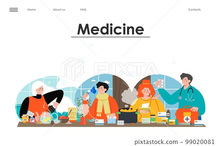 Medicine and pharmacy flat landing page template Medicine and pharmacy flat landing page template 99020081