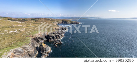 Aerial view of the coastline by Marmeelan and Falcorrib south of Dungloe, County Donegal - Ireland Aerial view of the coastline by Marmeelan and Falcorrib south of Dungloe, County Donegal - Ireland 99020290