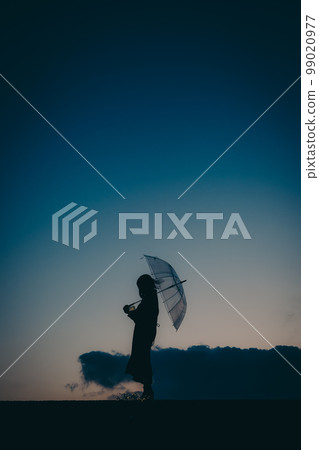 Young woman silhouette photo 99020977