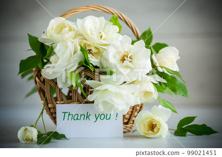 bouquet of beautiful white roses on table bouquet of beautiful white roses on table 99021451
