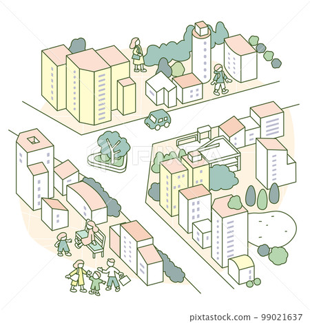 Bustling town. people's voices 99021637
