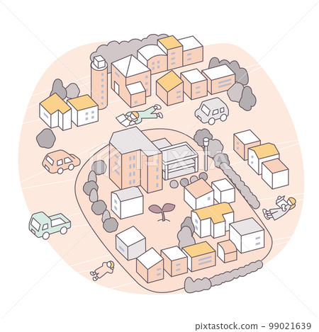 市中心。不斷發展的城市和人民 99021639