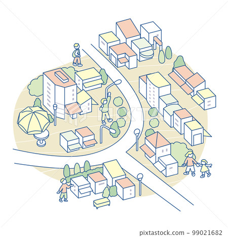 The bustle of the shopping street. bright and crowded 99021682