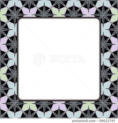 Butterfly and flower pattern frame, oriental pattern picture frame, background illustration with copy space Butterfly and flower pattern frame, oriental pattern picture frame, background illustration with copy space 99022745