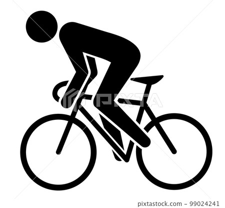 Bicycle racer cyclist pictogram Bicycle racer cyclist pictogram 99024241