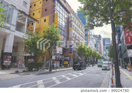 Illustration scenery of sightseeing spots in Shinjuku Ward, Tokyo, seen from the road 99024780