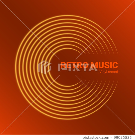 Vinyl music record. Design of retro audio disk. Vintage gramophone disc with cover mockup. Vector illustration Vinyl music record. Design of retro audio disk. Vintage gramophone disc with cover mockup. Vector illustration 99025825