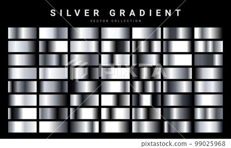 Set of silver foil texture background. Metal... - Stock Illustration ...