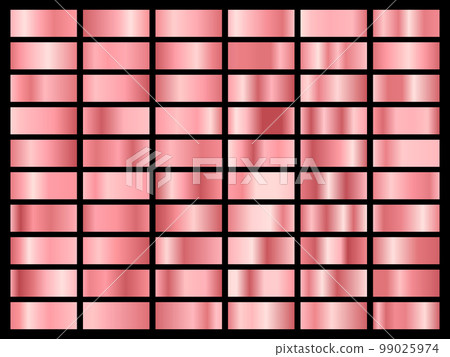 Set of gold rose foil texture. Collection of pink postel gradients isolated on black background. Vector illustration Set of gold rose foil texture. Collection of pink postel gradients isolated on black background. Vector illustration 99025974