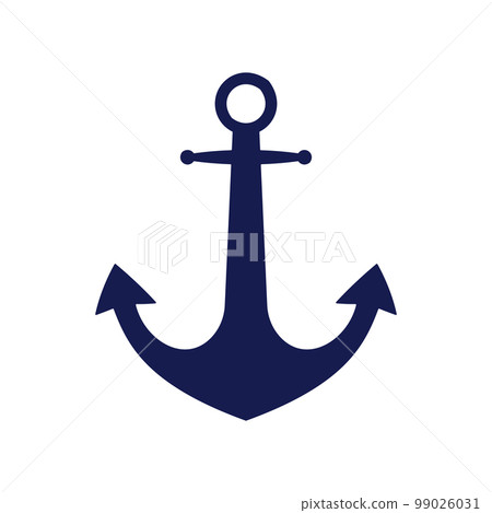 Blue flat anchor logo isolated on white... - Stock Illustration ...
