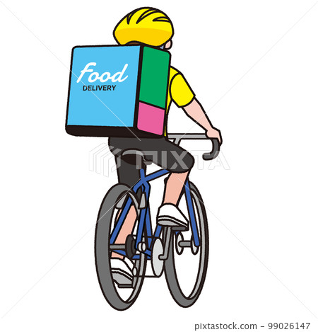 person doing food delivery by bicycle 99026147