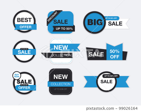 Vector labels isolated on white background. Sale promotion, website stickers, new offer badge collection. Flat badges discount and tags. Best choice tags. Vector illustration Vector labels isolated on white background. Sale promotion, website stickers, new offer badge collection. Flat badges discount and tags. Best choice tags. Vector illustration 99026164