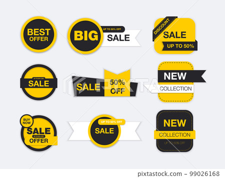 Vector labels isolated on white background. Sale promotion, website stickers, new offer badge collection. Flat badges discount and tags. Best choice tags. Vector illustration Vector labels isolated on white background. Sale promotion, website stickers, new offer badge collection. Flat badges discount and tags. Best choice tags. Vector illustration 99026168